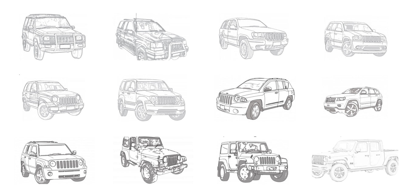 A selection of modern Jeeps we stock and sell parts for these models