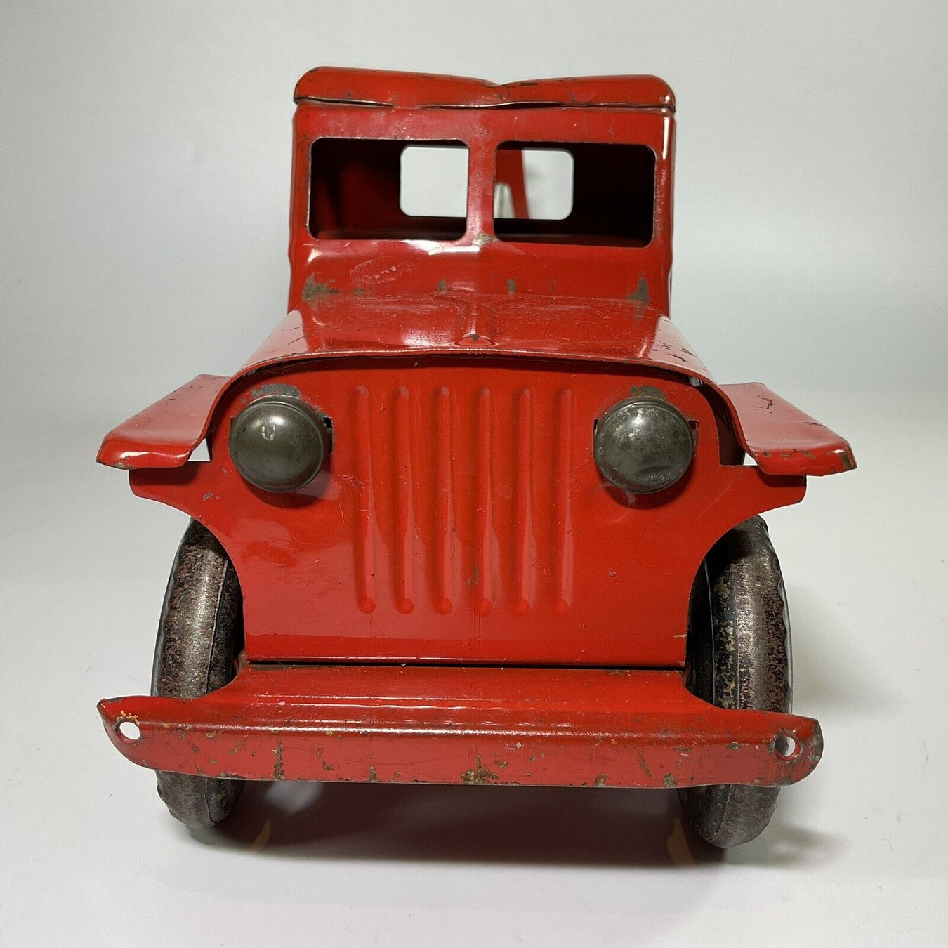 Jeep Tin Toy in Fire Truck Red