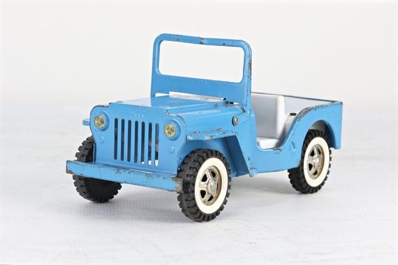 Jeep Tin Toy in Fire Truck Red