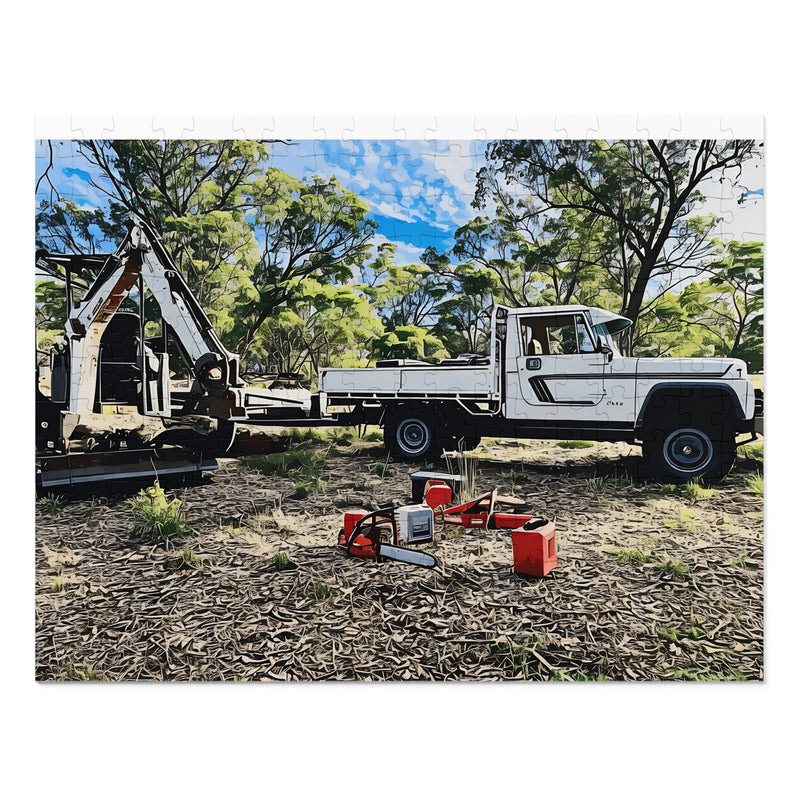 Puzzle Jeep CJ-10 Out Workin -  252 Piece Jigsaw Puzzle with Tin