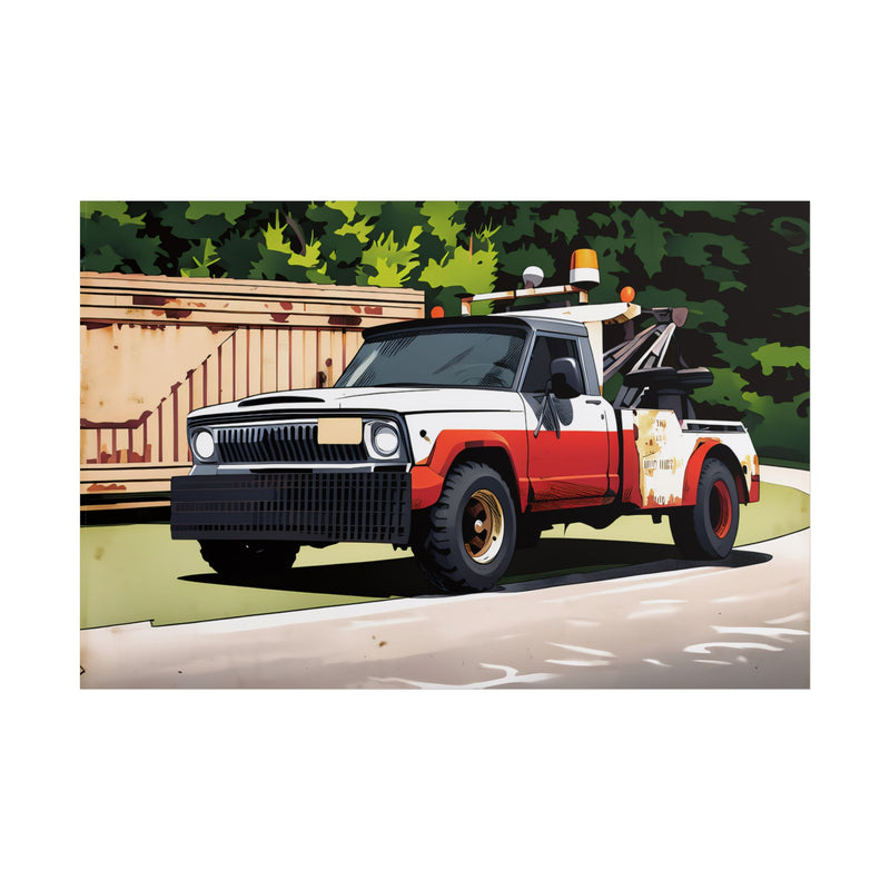 Vintage Tow Truck Poster — Retro Automotive Wall Art