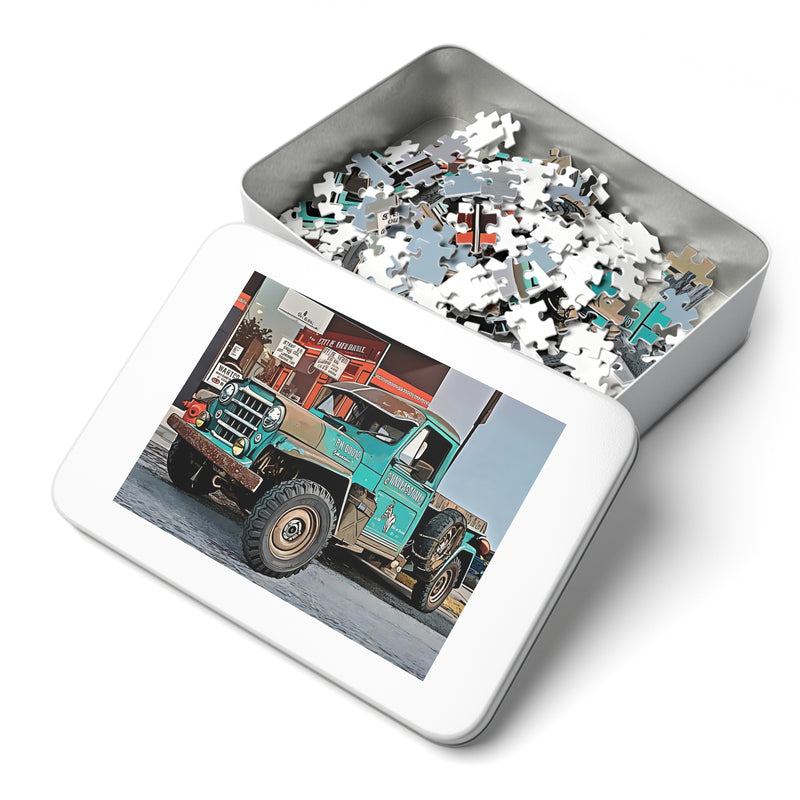 Puzzle Willys Pick Up Truck" Stinky Ass Acres " 252 Piece Jigsaw Puzzle with Tin