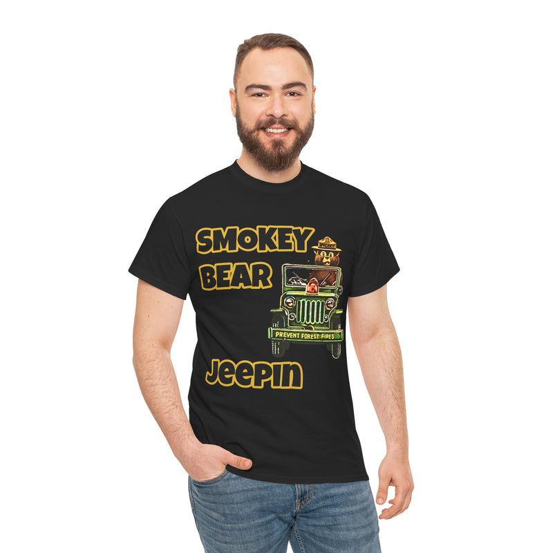Smokey Bear Jeepin Vintage Style T-Shirt