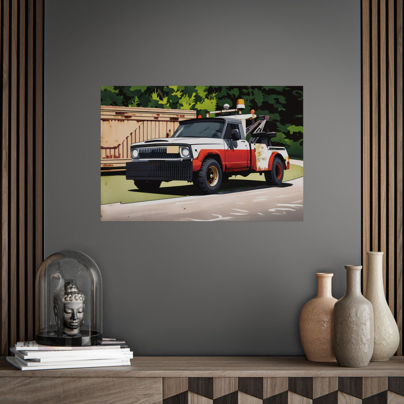 Vintage Tow Truck Poster — Retro Automotive Wall Art