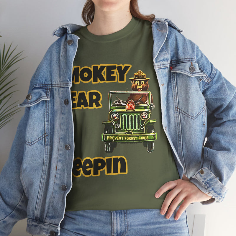 Smokey Bear Jeepin Vintage Style T-Shirt