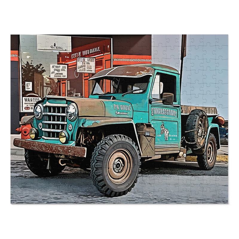 Puzzle Willys Pick Up Truck" Stinky Ass Acres " 252 Piece Jigsaw Puzzle with Tin