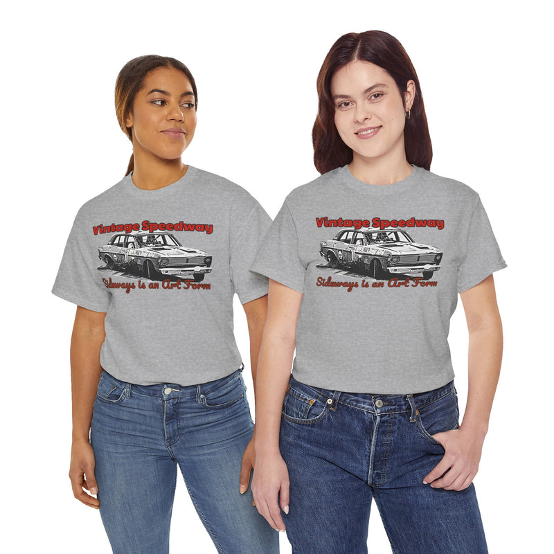 Vintage Speedway  'Sideways is an Art Form' T-Shirt for Car Enthusiasts