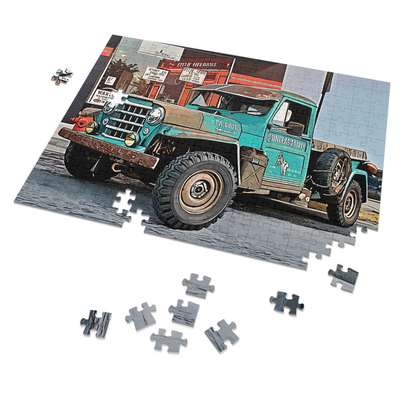 Puzzle Willys Pick Up Truck" Stinky Ass Acres " 252 Piece Jigsaw Puzzle with Tin