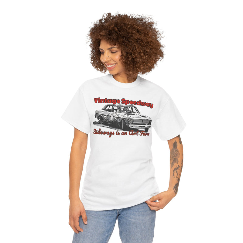 Vintage Speedway  'Sideways is an Art Form' T-Shirt for Car Enthusiasts