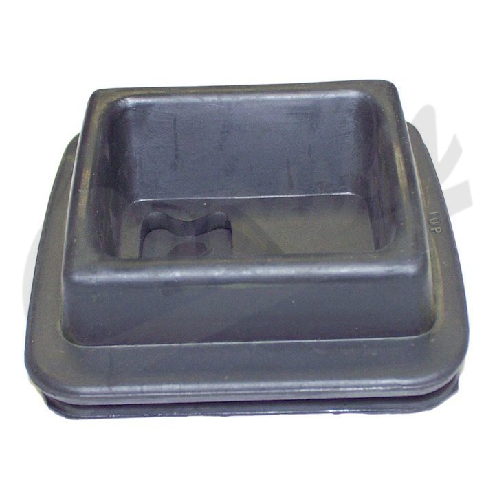 A black rubber Clutch Fork Boot-shaped component with a recessed center