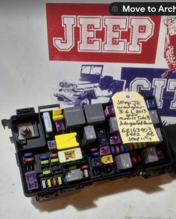 TIPM Fuse Box Jeep JK Wrangler 3.6L 2013 only 68163903AB