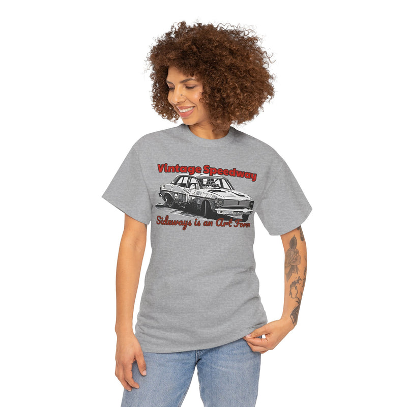 Vintage Speedway  'Sideways is an Art Form' T-Shirt for Car Enthusiasts