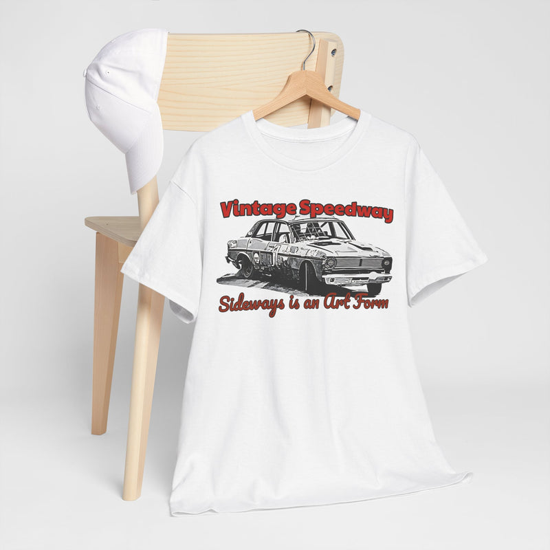 Vintage Speedway  'Sideways is an Art Form' T-Shirt for Car Enthusiasts