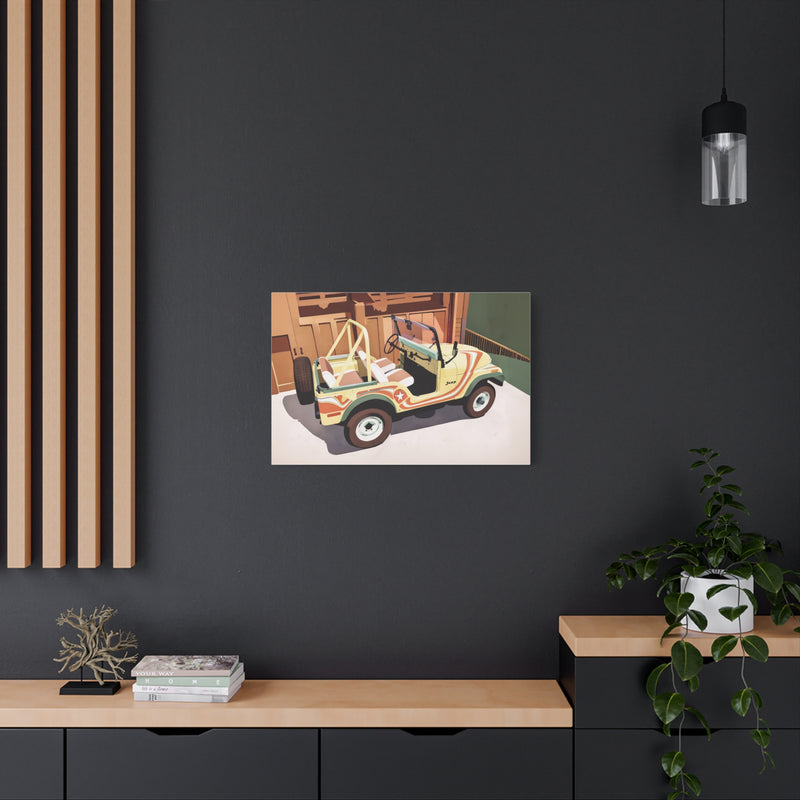 Retro Jeep Canvas Wall Art – Vintage Beach Cruiser Print