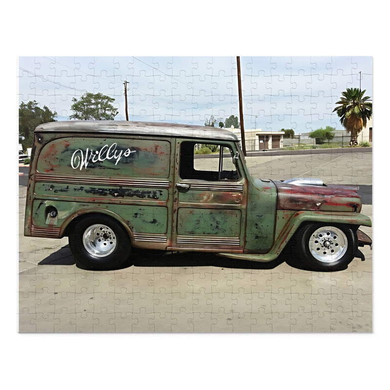 Puzzle Willys Pro Street Panel Van -  252 Piece Jigsaw Puzzle with Tin