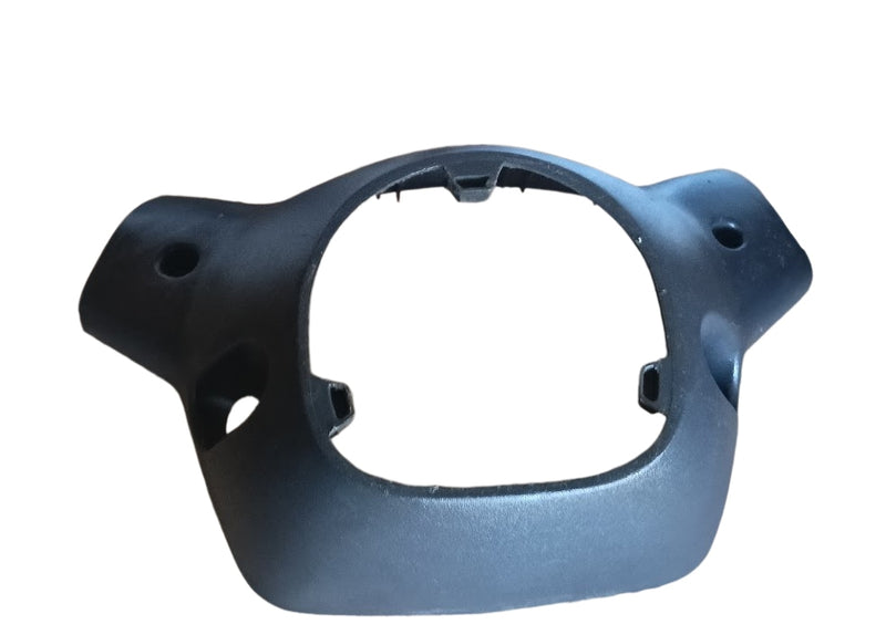 A black molded plastic dashboard or console trim piece with mounting holes, shown against a plain white background.