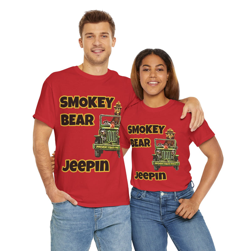 Smokey Bear Jeepin Vintage Style T-Shirt