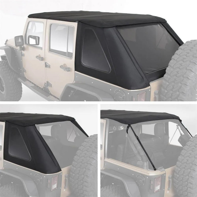 Soft Top Bowless Combo Tinted Windows Jeep JK Wrangler 4dr SB9083235