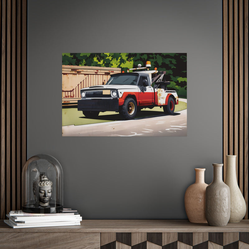 Vintage Tow Truck Poster — Retro Automotive Wall Art