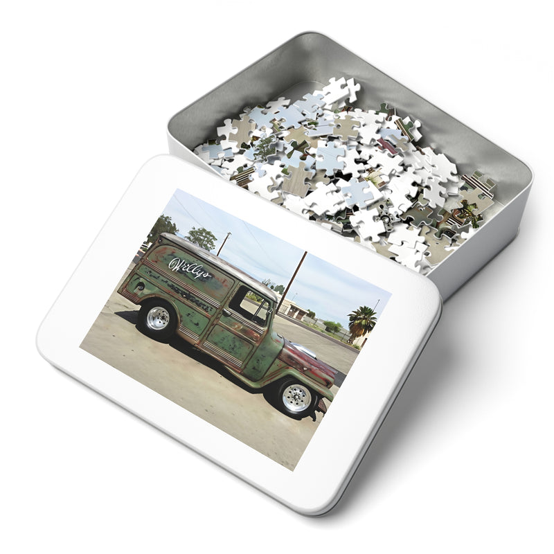 Puzzle Willys Pro Street Panel Van -  252 Piece Jigsaw Puzzle with Tin