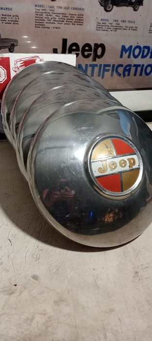 Hub Caps Vintage Jeep Dog Dish 10.75" OD Set of 4