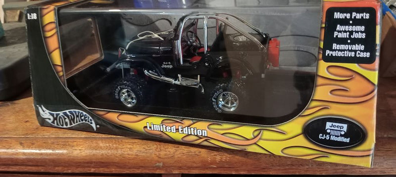 Toy Hot Wheels 1:18 Jeep CJ-5 Modified New In Box MINT BLACK