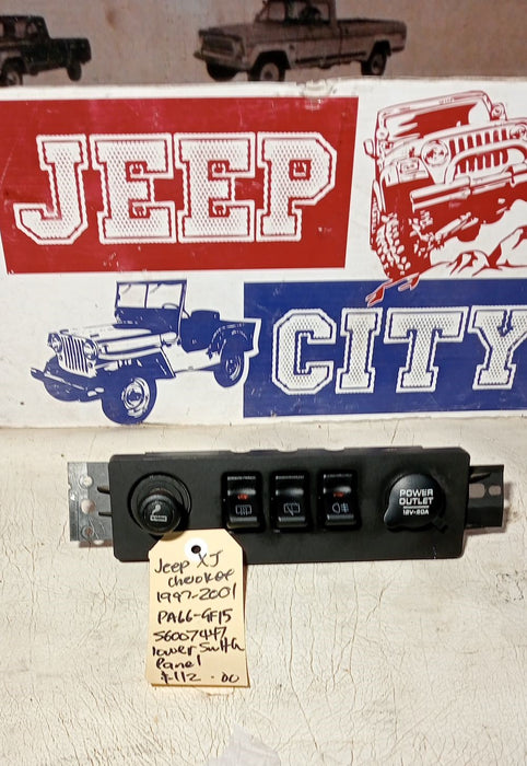 Switch Panel Jeep XJ Cherokee Rear Defrost/Wiper/Fog 56007447