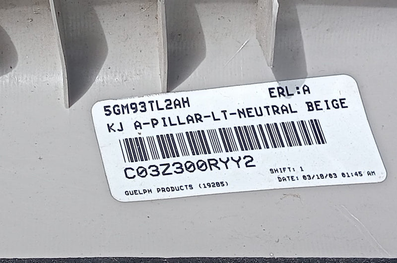 Molding Trim A Pillar Jeep KJ Cherokee