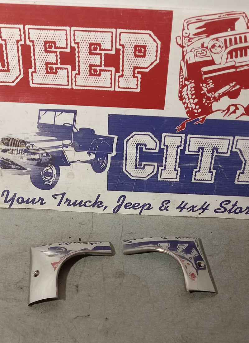 Windscreen Trim Corner Pieces Chrome Jeep SJ & J Series