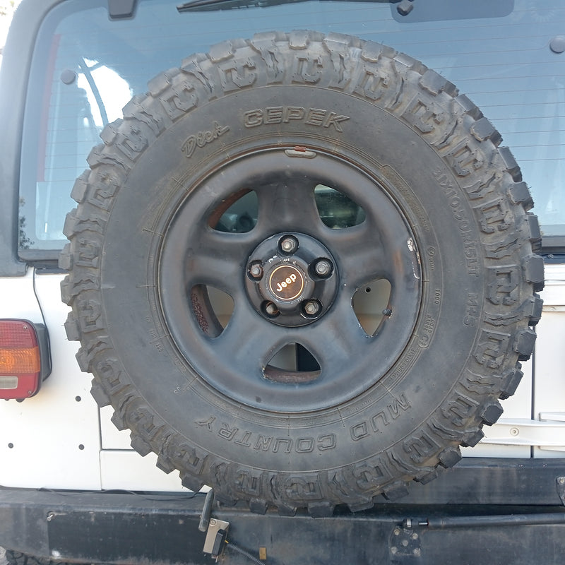 Rear Tyre Carrier and Rear Bumper Jeep TJ Wrangler