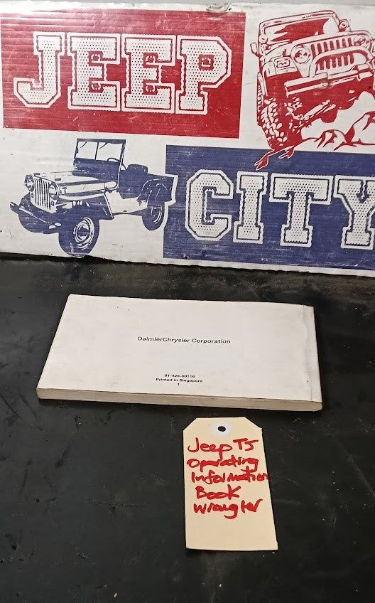 Operating Information Book Jeep TJ Wrangler 2000