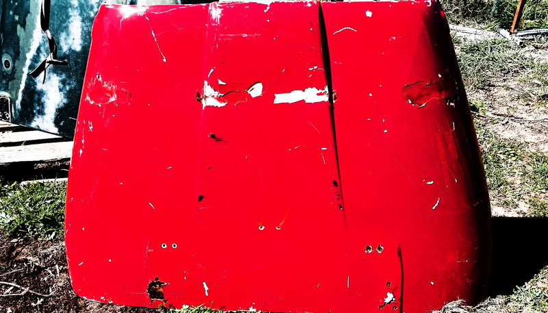 Hood Bonnet Jeep CJ7 CJ8 Damaged Rough Red