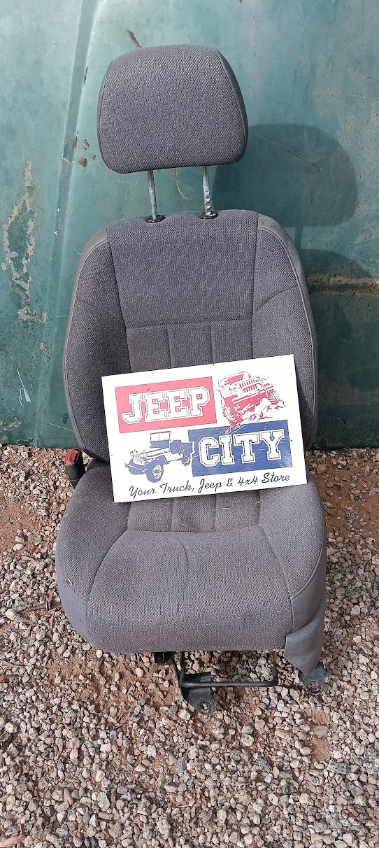 Seat Front Jeep XJ Grey Material LHF Seat w/headrest