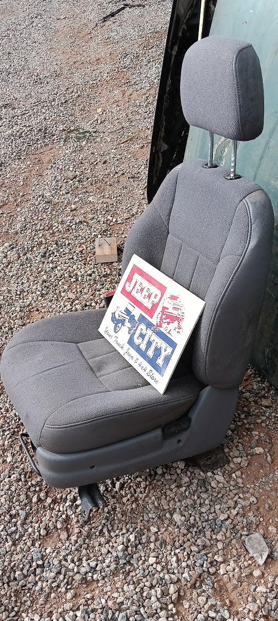 Seat Front Jeep XJ Grey Material LHF Seat w/headrest