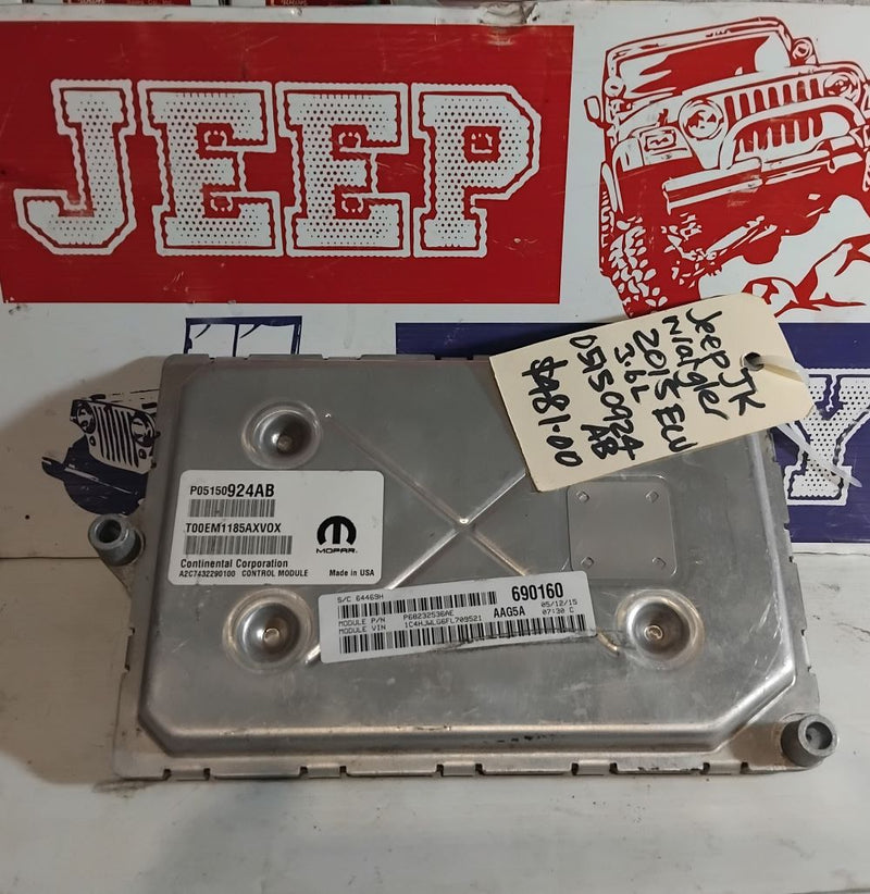 ECU PCM Jeep JK Wrangler 2015 3.6L 05150924AB 68232536AE