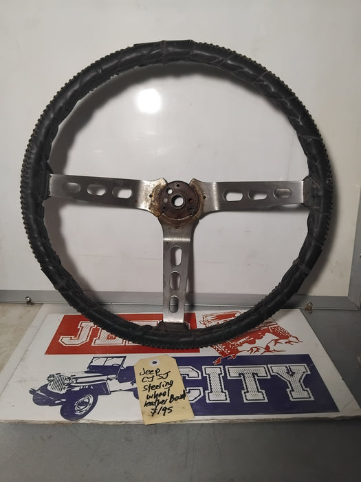 Steering Wheel Jeep CJ Original 3 Spoke with holes Black