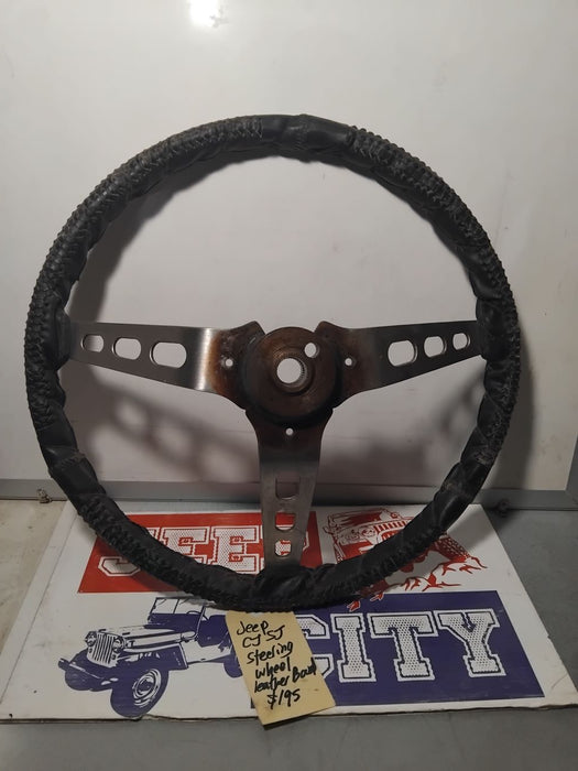 Steering Wheel Jeep CJ Original 3 Spoke with holes Black