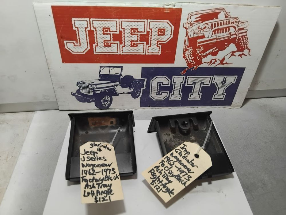 Ash Trays  Black Left and RIght Jeep 1962-1973 Gladiator Wagoneer