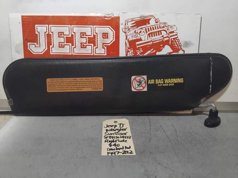 Sunvisors Black Right Side RHD Jeep TJ Wrangler SF8955014372