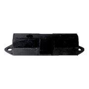 Black metal lock mechanism on a white background