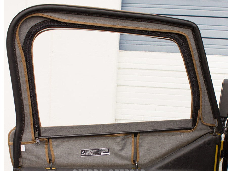 Door Skins Upper Black Denim Jeep TJ Wrangler DS10115