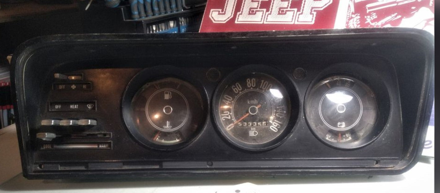 Instrument Cluster Jeep SJ & J Series Speedometer, Guages AMC