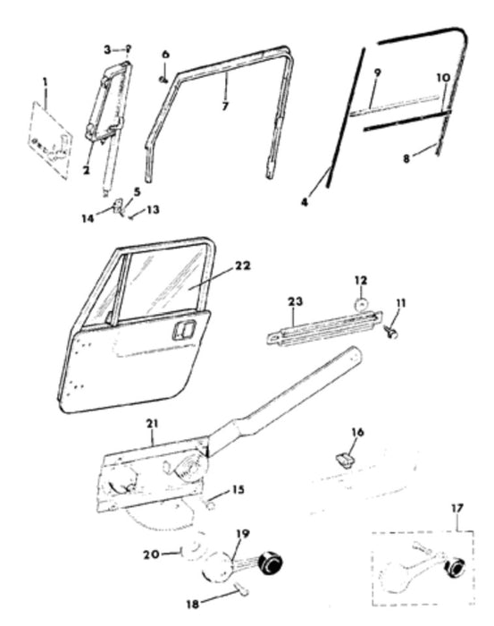 Weatherstrip Glass Door Jeep CJ & YJ 55024255