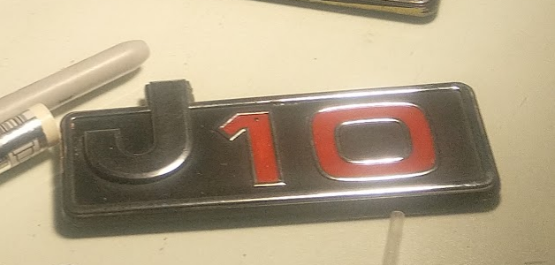 Badge Jeep J-10 made Original Black Red Silver