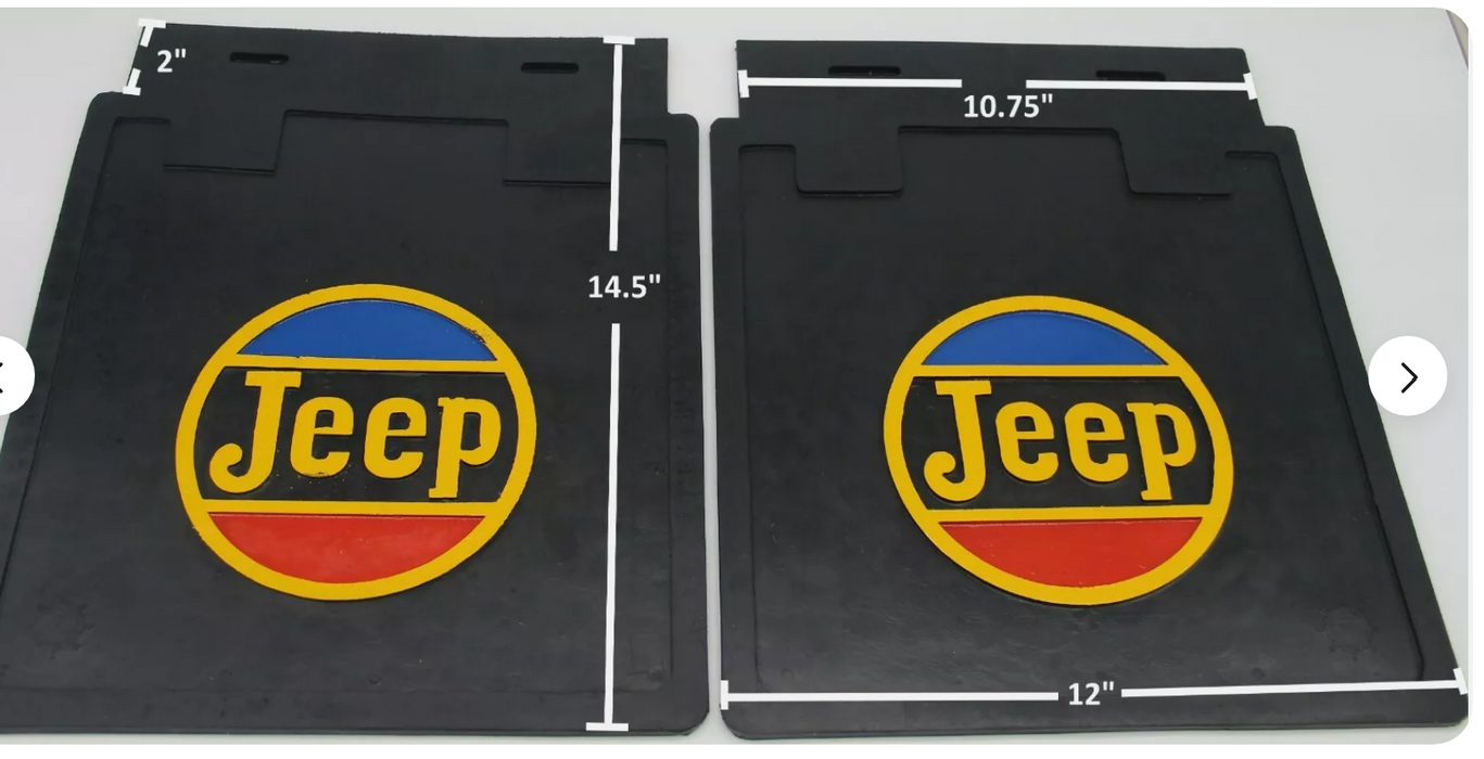 Mud Flaps Splash Guards Black Red Blue Yellow Willys Jeep