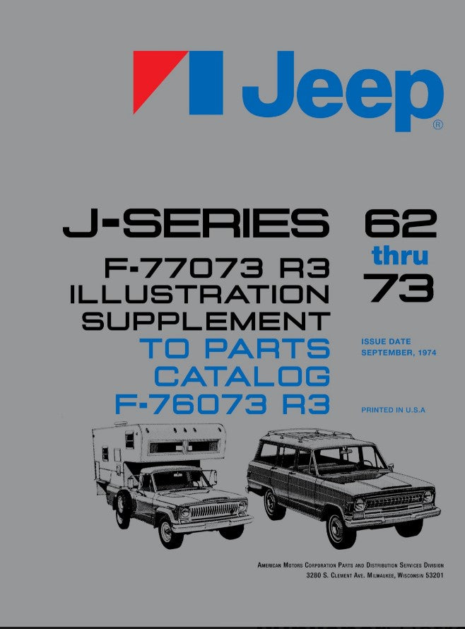 Manual Parts 1962-1973 Catalog Jeep J Series Gladiator Wagoneer F-76073R 3