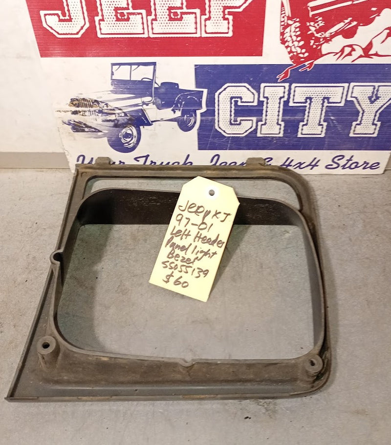 Headlight Surround Header Panel Left Jeep XJ Cherokee 55055139