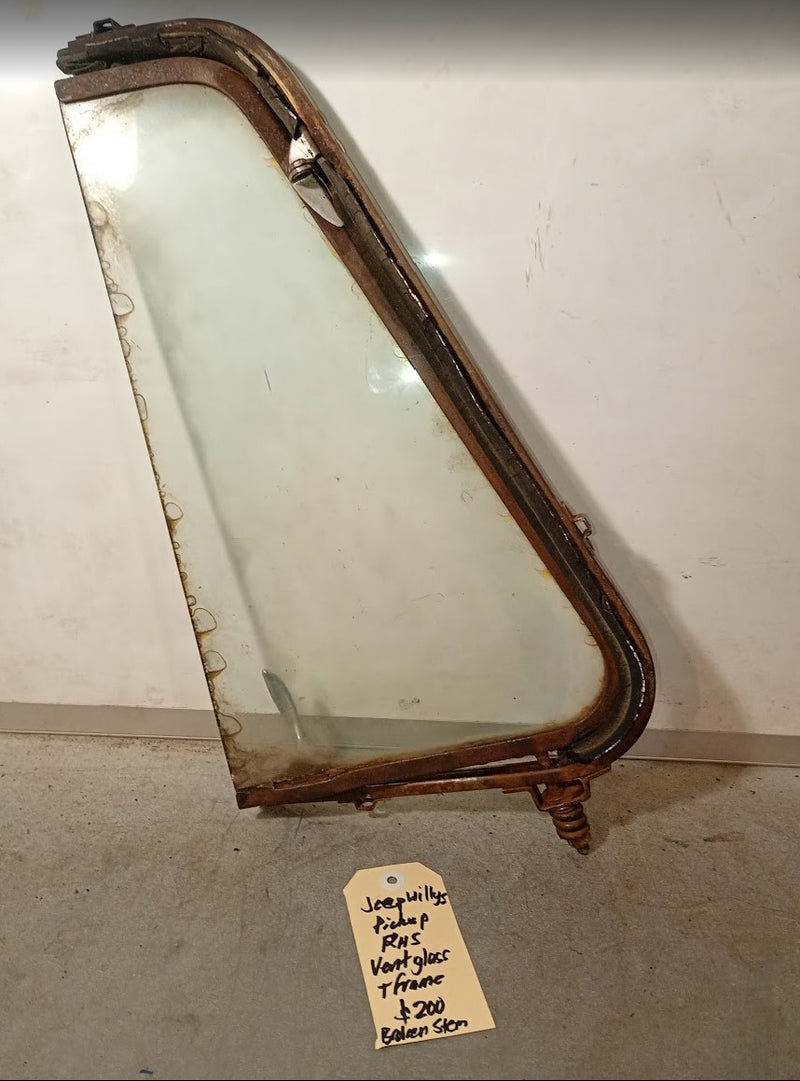 Frame Glass Rhs Frame Wing Vent Window RHS Willys Jeep Pickup Rust Broken | Jeep City ...