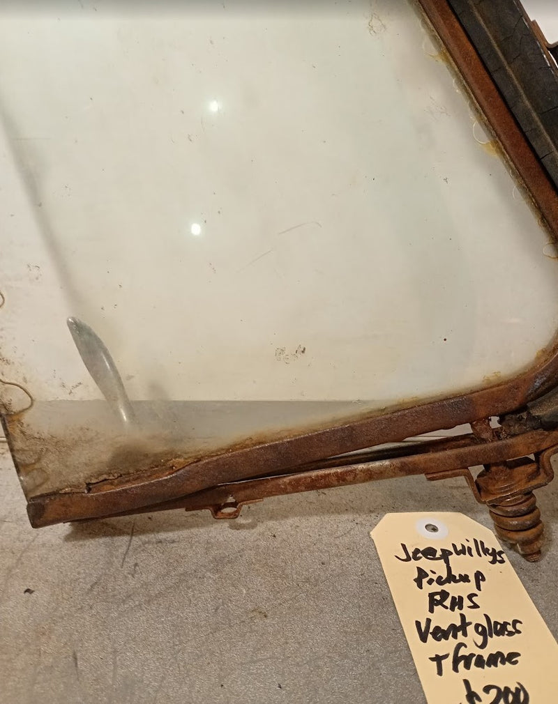 Frame Glass Rhs Frame Wing Vent Window RHS Willys Jeep Pickup Rust Broken | Jeep City ...