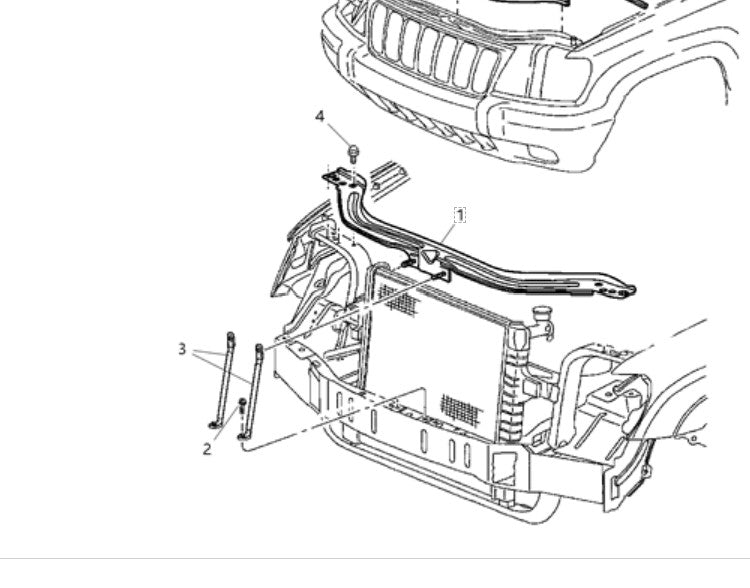 Radiator Support Upper Jeep WJ Grand Cherokee
